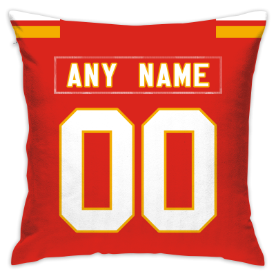 Custom Football Kansas City Chiefs Decorative Throw Pillow Cover 18" x 18"- Print Personalized Style Customizable Design Team Any Name & Number