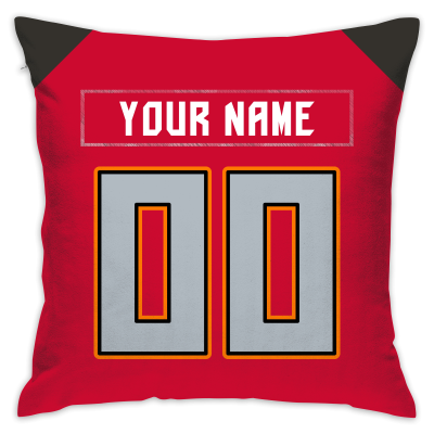 Custom Football Tampa Bay Buccaneers Decorative Throw Pillow Cover 18" x 18"- Print Personalized Style Customizable Design Team Any Name & Number