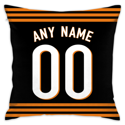 Custom Football Cincinnati Bengals Decorative Throw Pillow Cover 18" x 18"- Print Personalized Style Customizable Design Team Any Name & Number