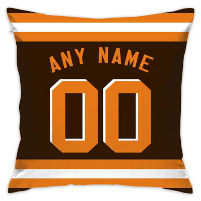Custom Football Cleveland Browns Decorative Throw Pillow Cover 18" x 18"- Print Personalized Style Customizable Design Team Any Name & Number