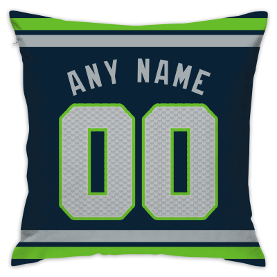 Custom Football Seattle Seahawks Decorative Throw Pillow Cover 18" x 18"- Print Personalized Style Customizable Design Team Any Name & Number