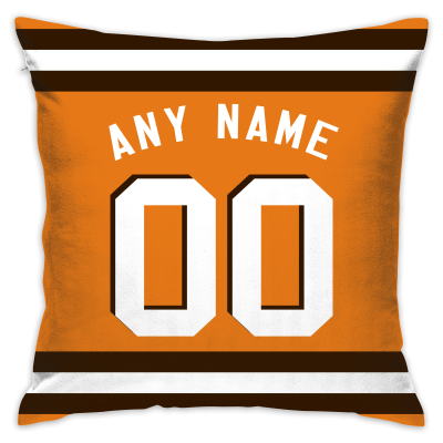 Custom Football Cleveland Browns Decorative Throw Pillow Cover 18" x 18"- Print Personalized Style Customizable Design Team Any Name & Number