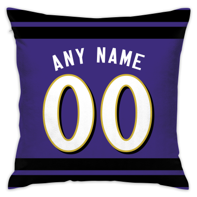 Custom Throw Pillow Football Baltimore Ravens Decorative Pillow Cover 18" x 18"- Print Personalized Style Customizable Design