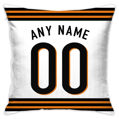 Custom Football Cincinnati Bengals Decorative Throw Pillow Cover 18" x 18"- Print Personalized Style Customizable Design Team Any Name & Number