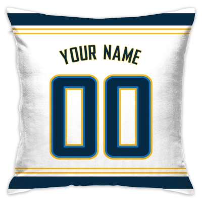 Custom Football Los Angeles Chargers Decorative Throw Pillow Cover 18" x 18"- Print Personalized Style Customizable Design Team Any Name & Number