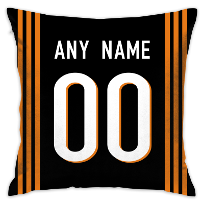 Custom Football Cincinnati Bengals Decorative Throw Pillow Cover 18" x 18"- Print Personalized Style Customizable Design Team Any Name & Number