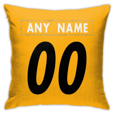 Custom Football Pittsburgh Steelers Decorative Throw Pillow Cover 18" x 18"- Print Personalized Style Customizable Design Team Any Name & Number