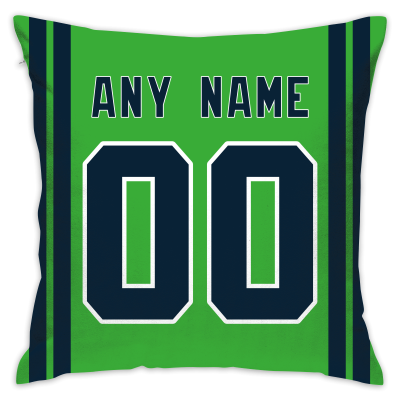 Custom Football Seattle Seahawks Decorative Throw Pillow Cover 18" x 18"- Print Personalized Style Customizable Design Team Any Name & Number