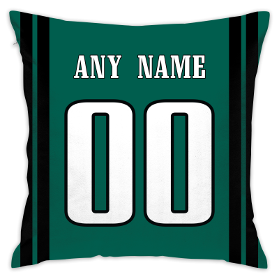 Custom Football Philadelphia Eagles Decorative Throw Pillow Cover 18" x 18"- Print Personalized Style Customizable Design Team Any Name & Number