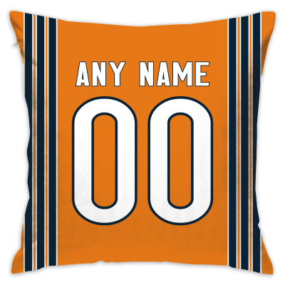 Custom Football Chicago Bears Decorative Throw Pillow Cover 18" x 18"- Print Personalized Style Customizable Design Team Any Name & Number