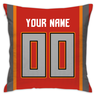 Custom Football Tampa Bay Buccaneers Decorative Throw Pillow Cover 18" x 18"- Print Personalized Style Customizable Design Team Any Name & Number