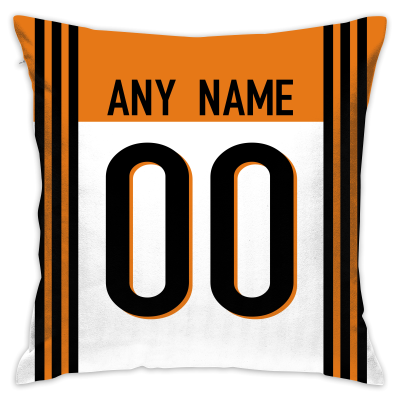 Custom Football Cincinnati Bengals Decorative Throw Pillow Cover 18" x 18"- Print Personalized Style Customizable Design Team Any Name & Number