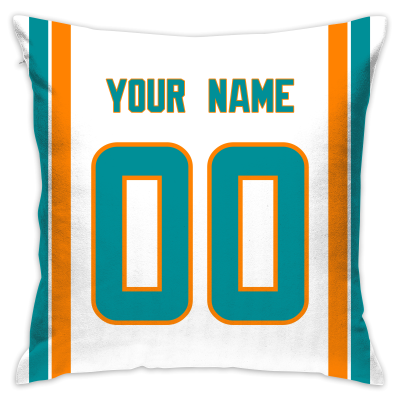 Custom Football Miami Dolphins Decorative Throw Pillow Cover 18" x 18"- Print Personalized Style Customizable Design Team Any Name & Number