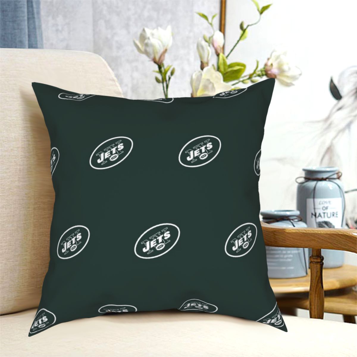 Custom Decorative Football Pillow Case New York Jets Pillowcase Personalized Throw Pillow Covers
