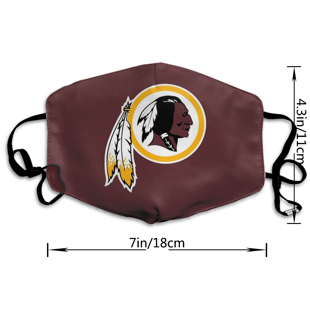 Print Football Personalized PWashington Redskins Dust Mask Red