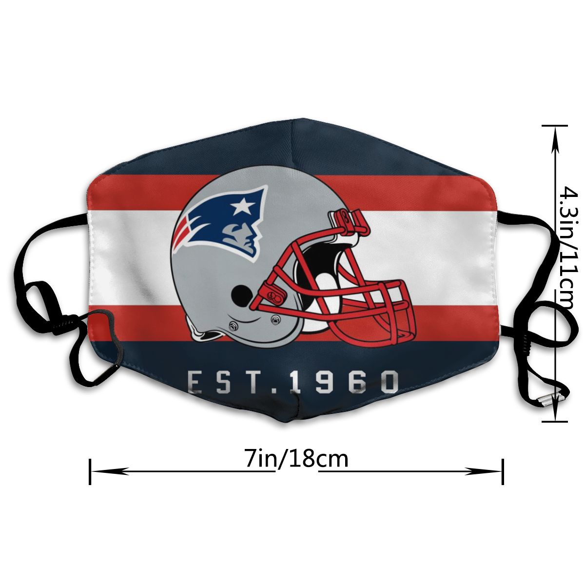 Print Football Personalized New England Patriots Dust Masks Blue