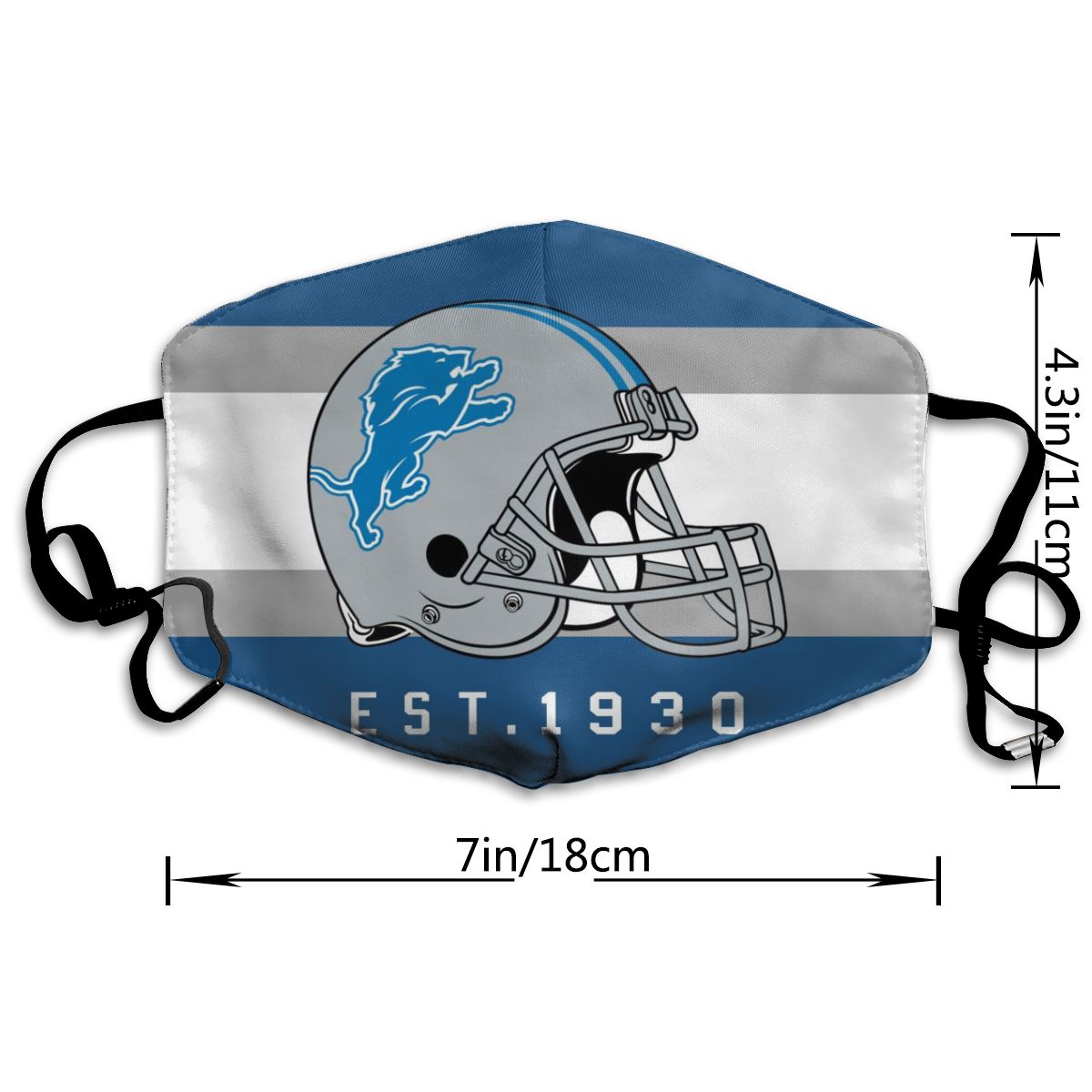 Print Football Personalized Detroit Lions Dust Mask