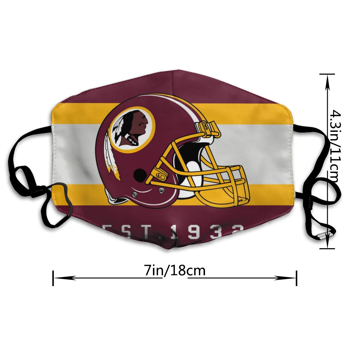 Print Football Personalized PWashington Redskins Dust Mask