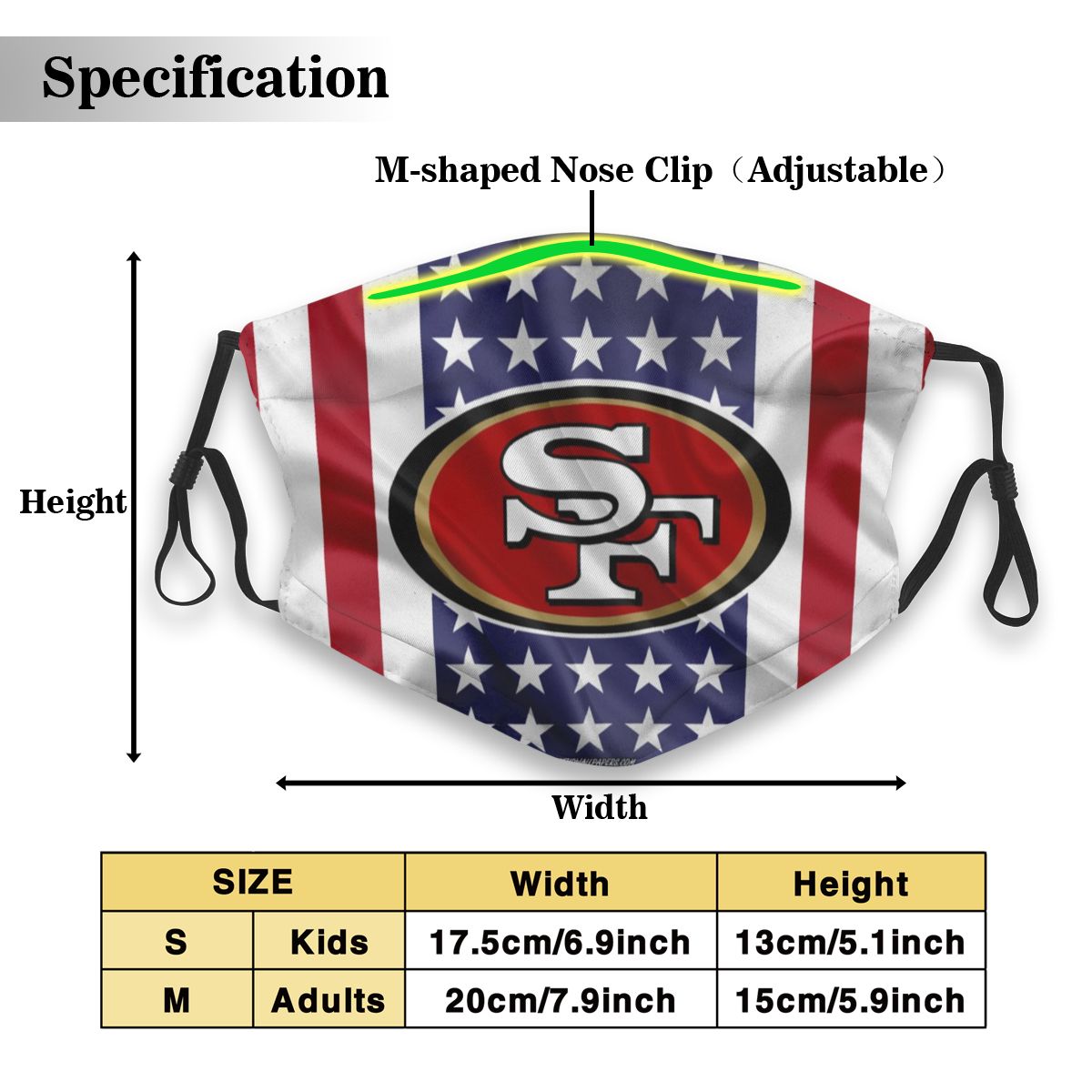 Print Football Personalized Kids San Francisco 49ers Dust Masks Mask USA