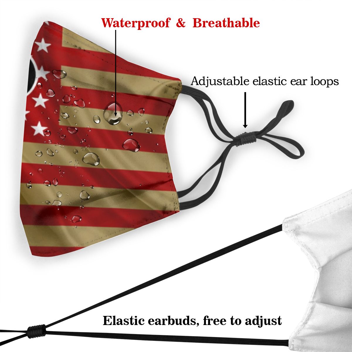 Print Football Personalized San Francisco 49ers Dust Masks Kids Mask