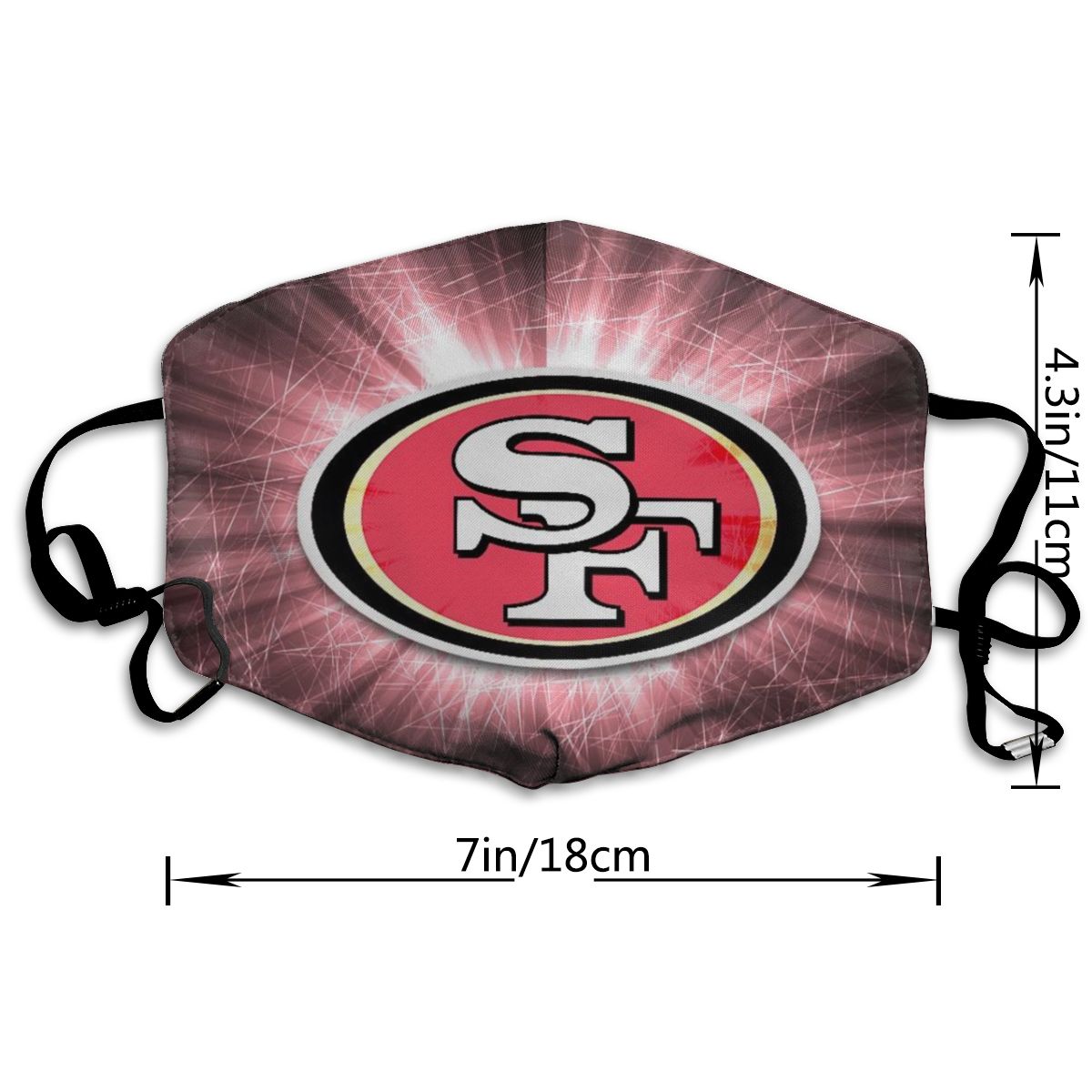 Print Football Personalized Dust Masks Logo Design San Francisco 49ers Mask