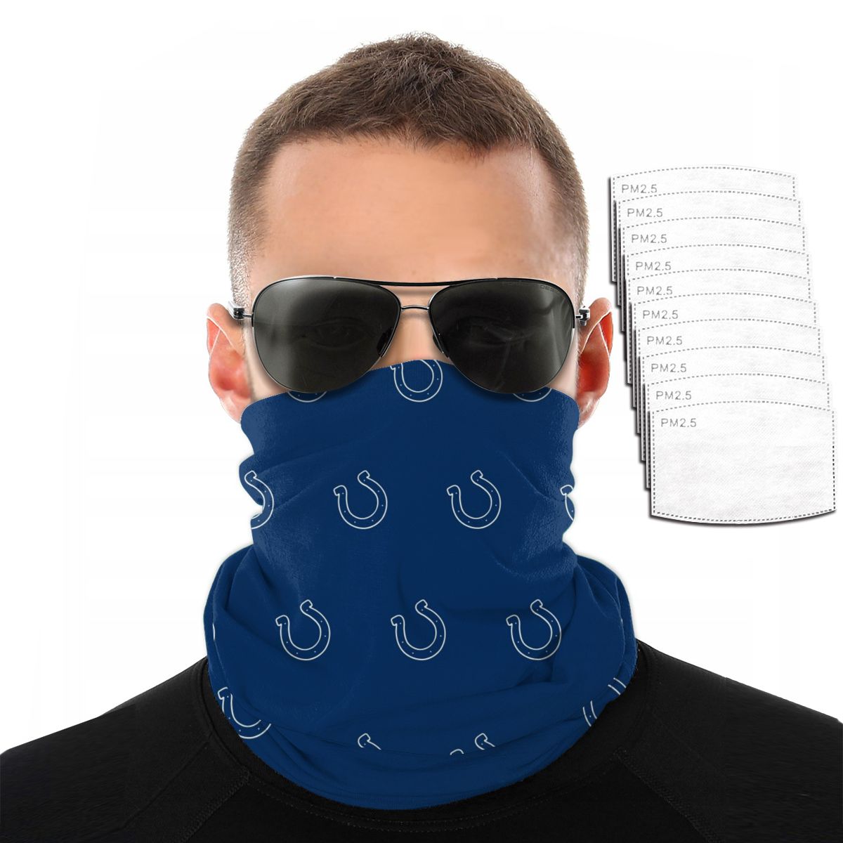 Reusble Mouth Cover Bandanas Indianapolis Colts Variety Head Scarf Face Mask With PM 2.5 Filter