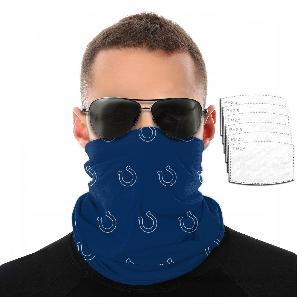 Reusble Mouth Cover Bandanas Indianapolis Colts Variety Head Scarf Face Mask With PM 2.5 Filter