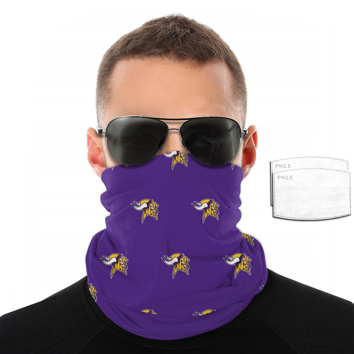 Reusble Mouth Cover Bandanas Minnesota Vikings Variety Head Scarf Face Mask With PM 2.5 Filter