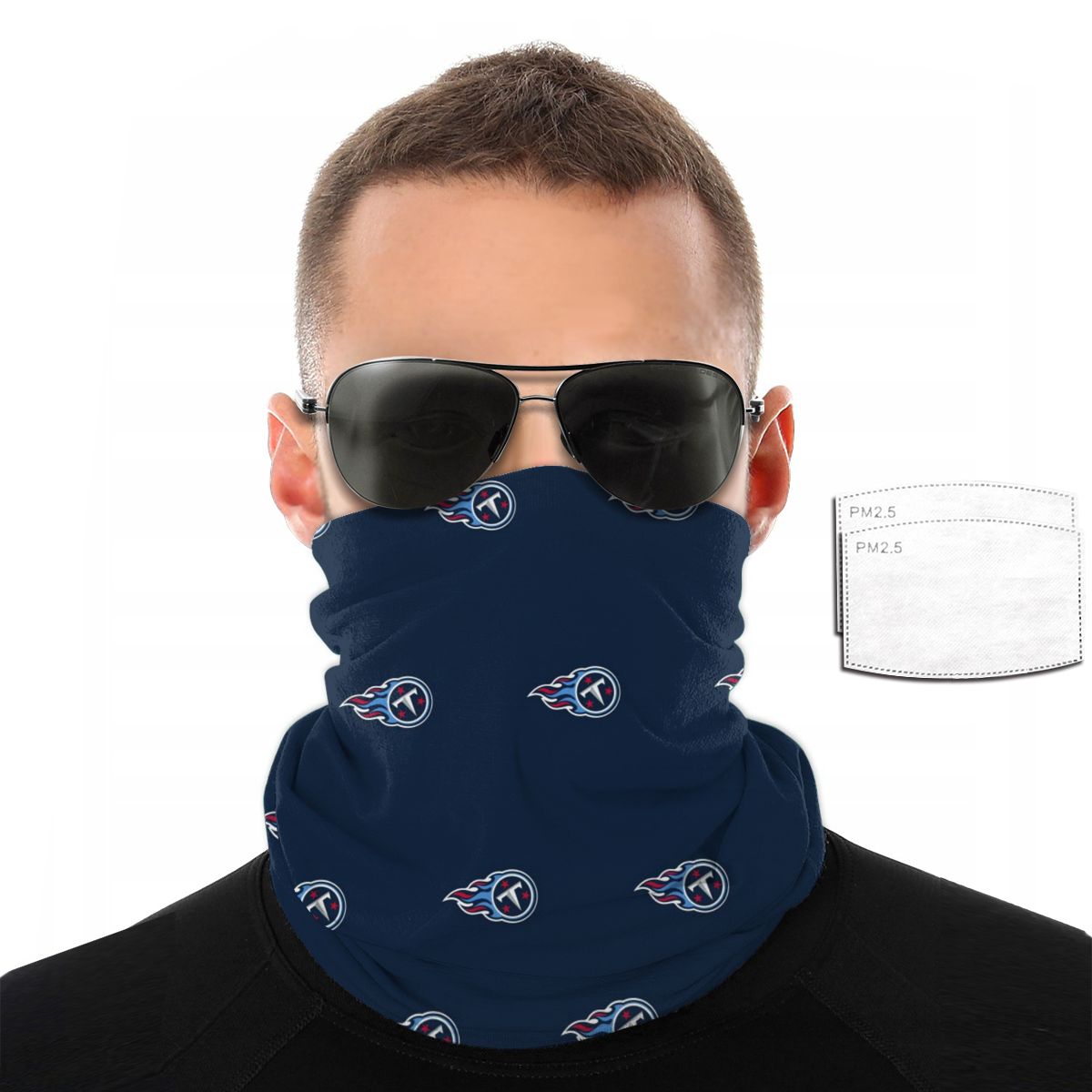 Reusble Mouth Cover Bandanas Tennessee Titans Variety Head Scarf Face Mask With PM 2.5 Filter