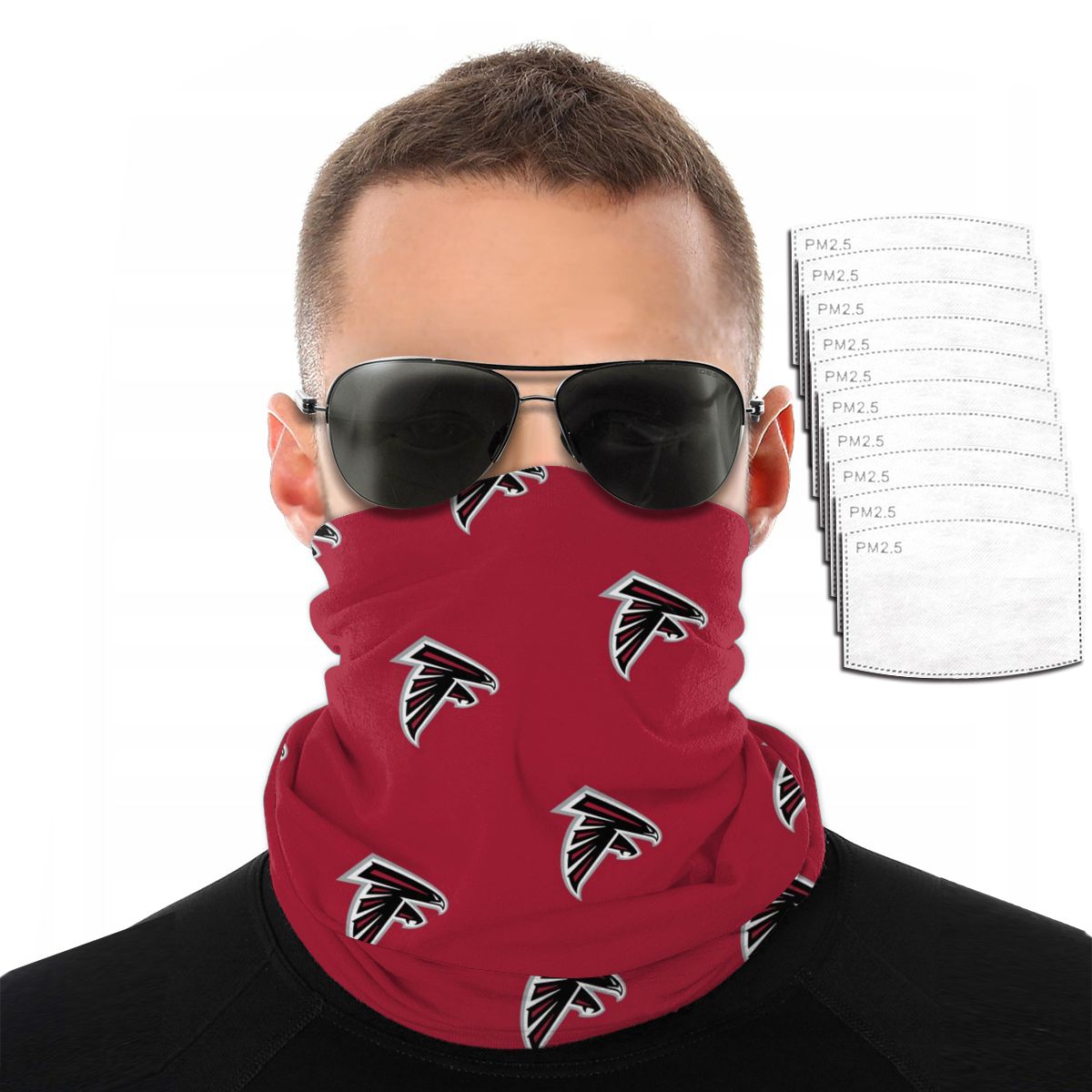 Reusble Mouth Cover Bandanas Atlanta Falcons Variety Head Scarf Face Mask With PM 2.5 Filter