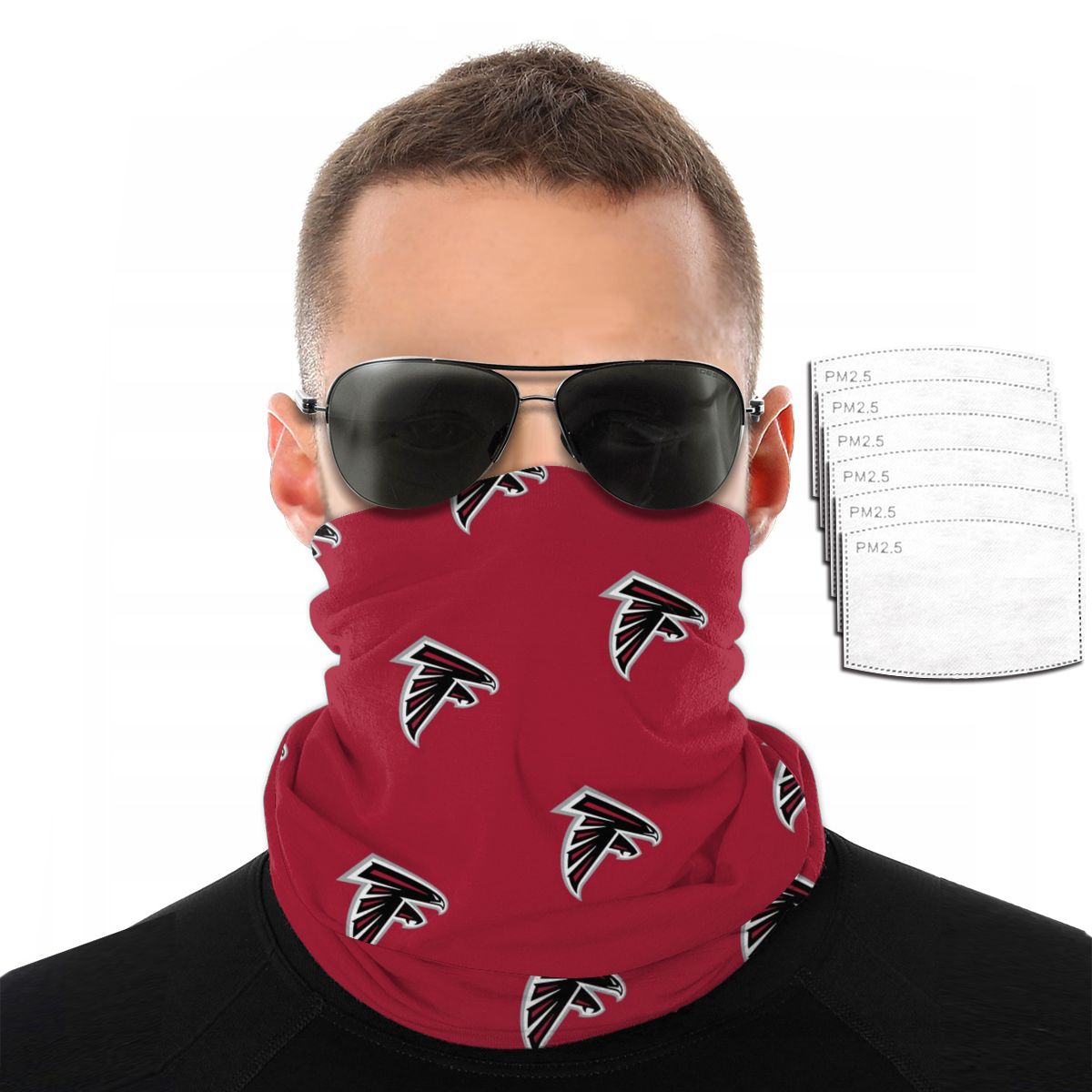 Reusble Mouth Cover Bandanas Atlanta Falcons Variety Head Scarf Face Mask With PM 2.5 Filter
