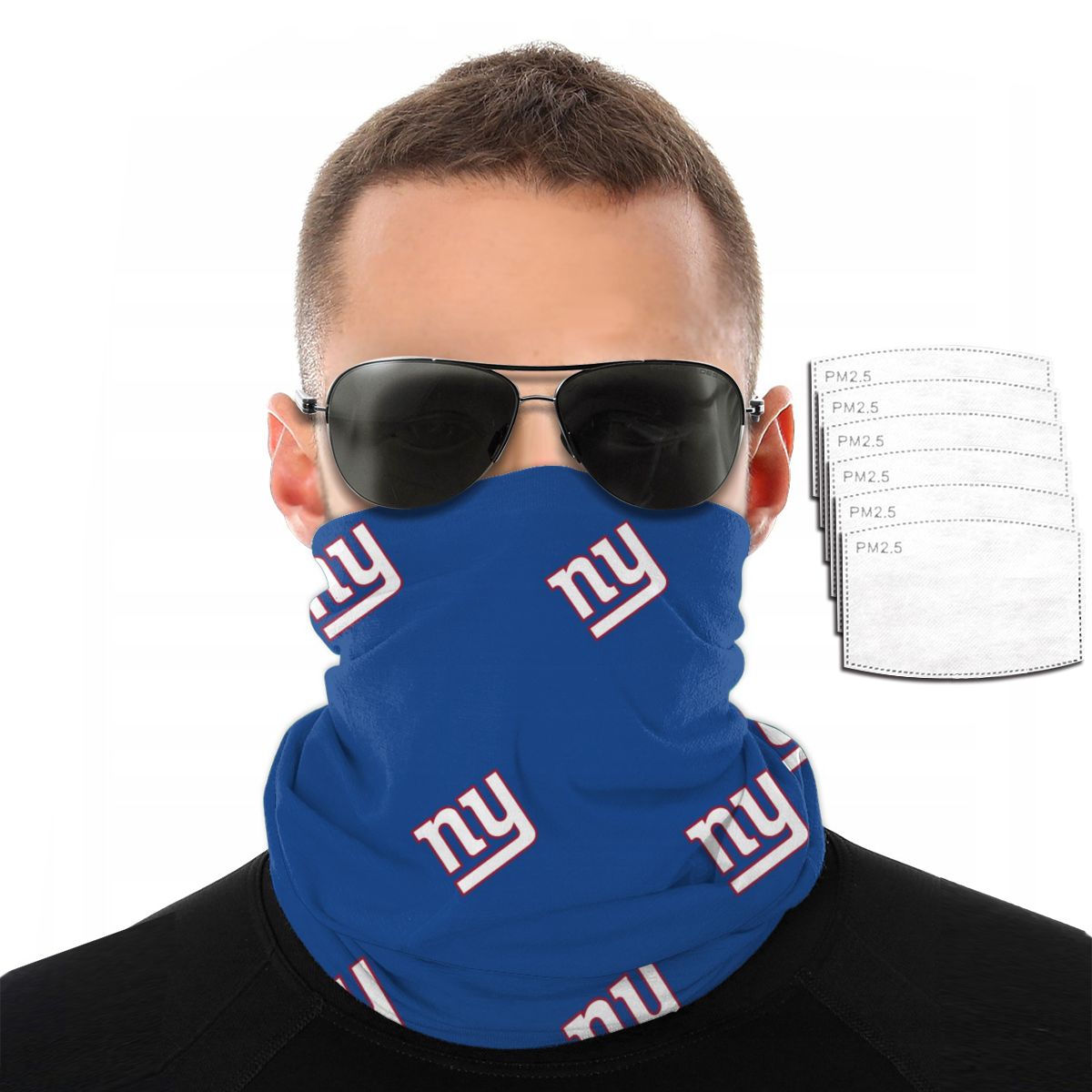 Reusble Mouth Cover Bandanas New York Giants Variety Head Scarf Face Mask With PM 2.5 Filter