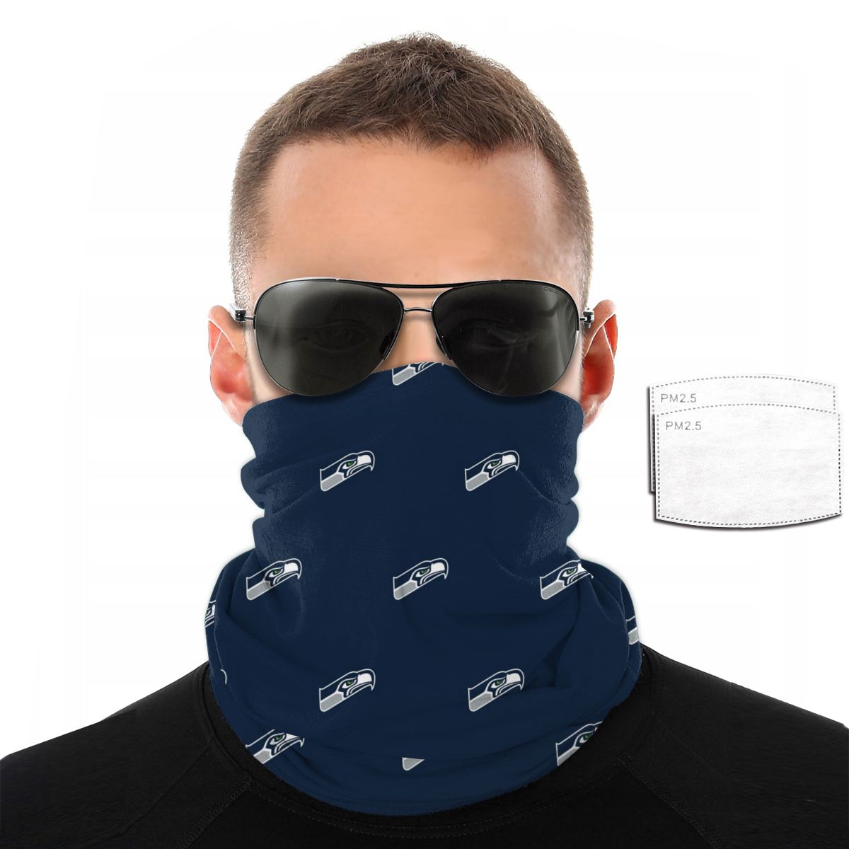 Reusble Mouth Cover Bandanas Seattle Seahawks Variety Head Scarf Face Mask With PM 2.5 Filter