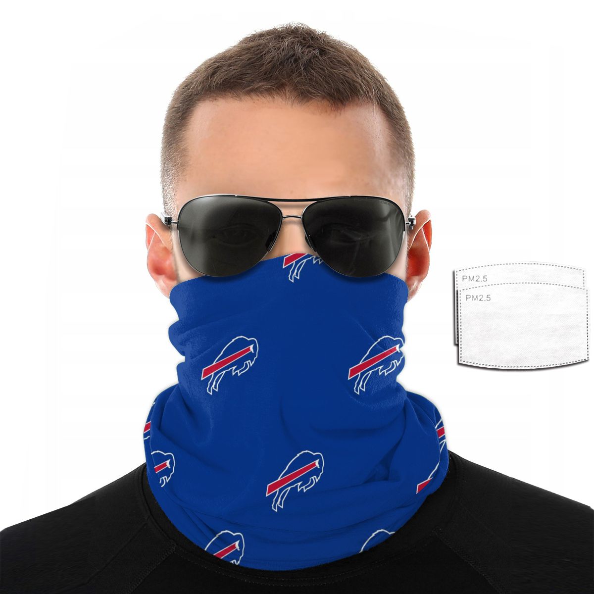 Reusble Mouth Cover Bandanas Buffalo Bills Variety Head Scarf Face Mask With PM 2.5 Filter