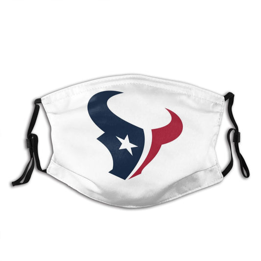 Print White Football Personalized Houston Texans Adult Dust Mask With Filters PM 2.5
