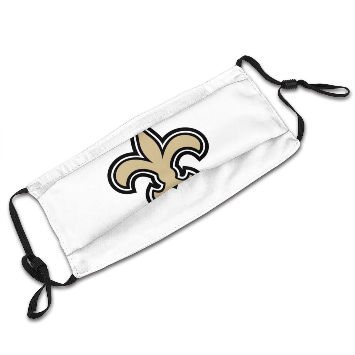 Print Football Personalized White New Orleans Saints Adult Dust Mask Gold With PM 2.5 Filter