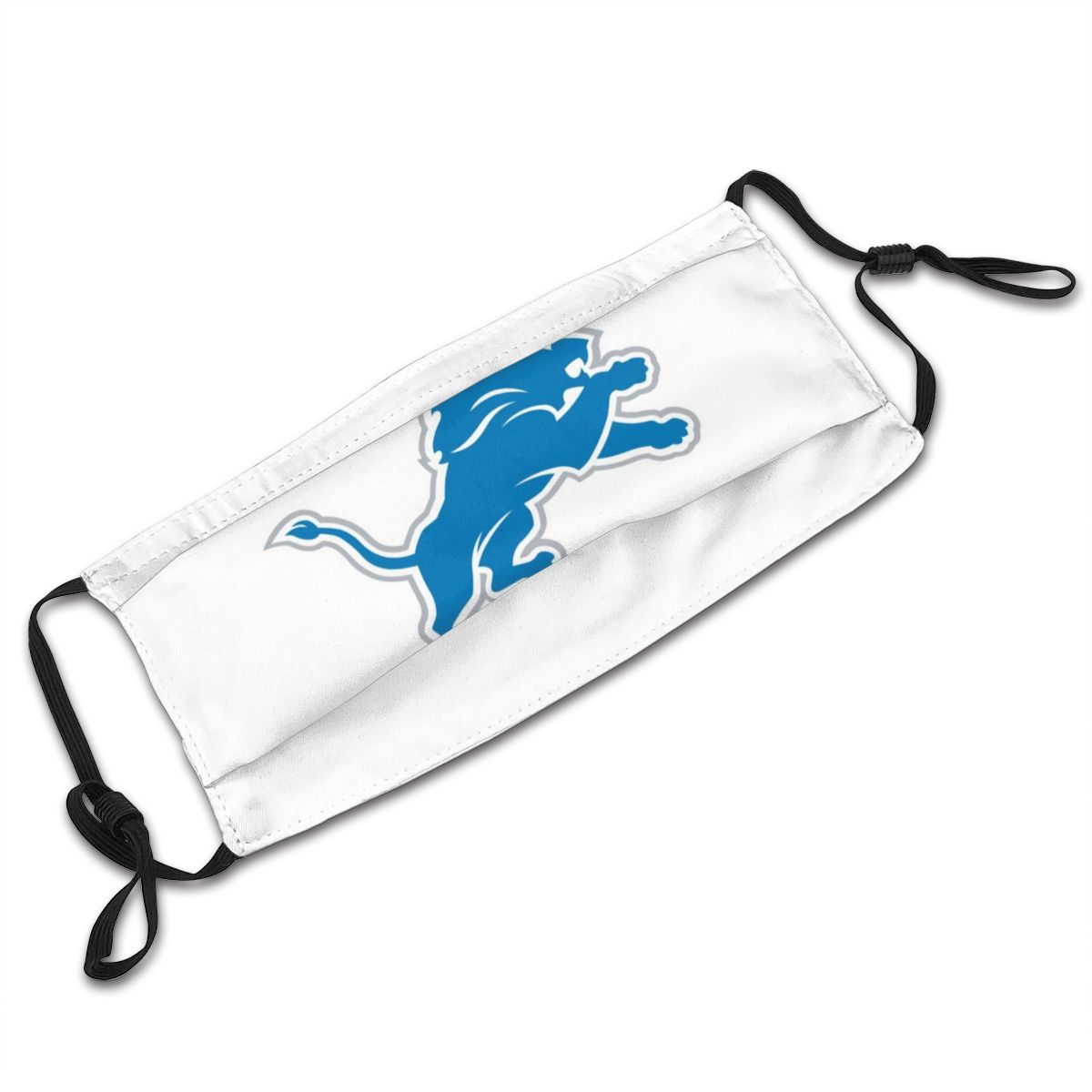 White Print Football Personalized Detroit Lions Adult Dust Mask With Filters PM 2.5