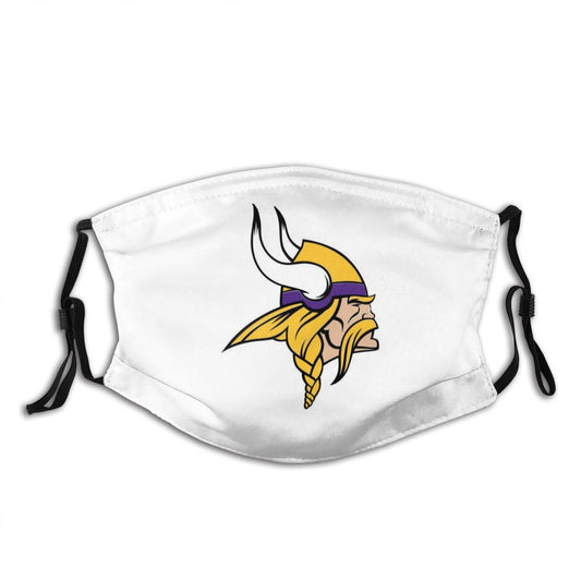 Print Football Personalized White Minnesota Vikings Adult Dust Mask With Filters PM 2.5