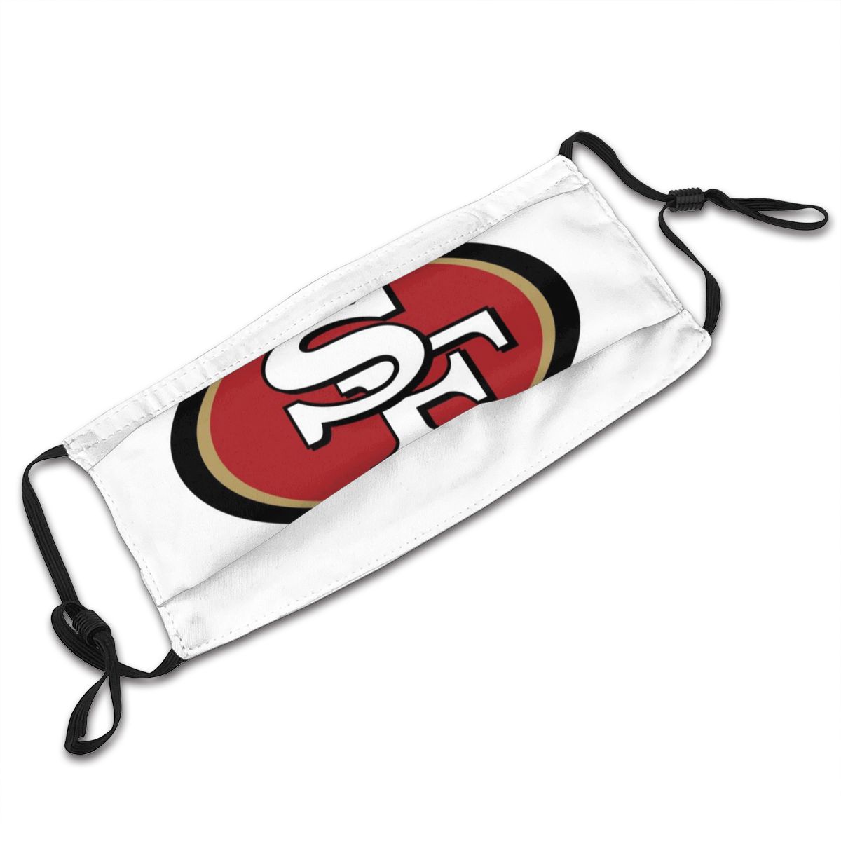 Print Football Personalized White San Francisco 49ers Face Mask With Filters 2.5 PM