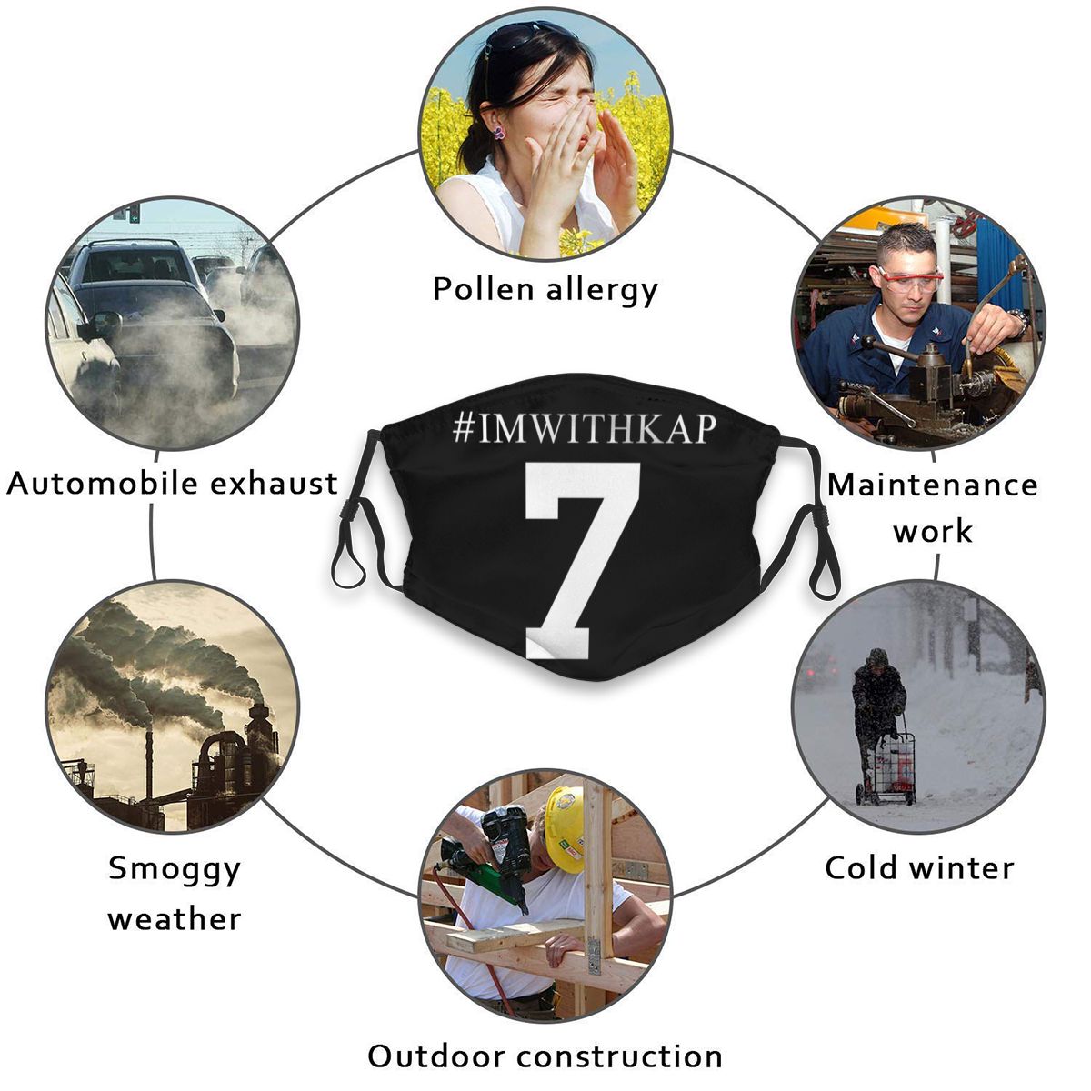 Football Personalized #7 Colin Kaepernick San Francisco 49ers Face Mask With Filters