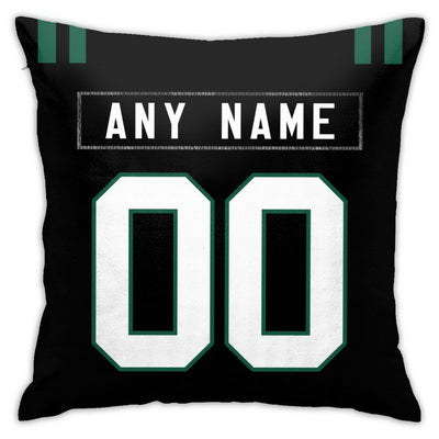 Custom Football New York Jets Decorative Throw Pillow Cover 18" x 18"- Print Personalized Style Customizable Design Team Any Name & Number