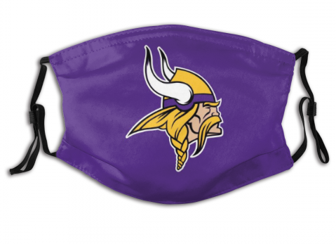 Print Football Personalized Minnesota Vikings Adult Dust Mask With Filters PM 2.5
