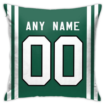 Custom Football New York Jets Decorative Throw Pillow Cover 18" x 18"- Print Personalized Style Customizable Design Team Any Name & Number