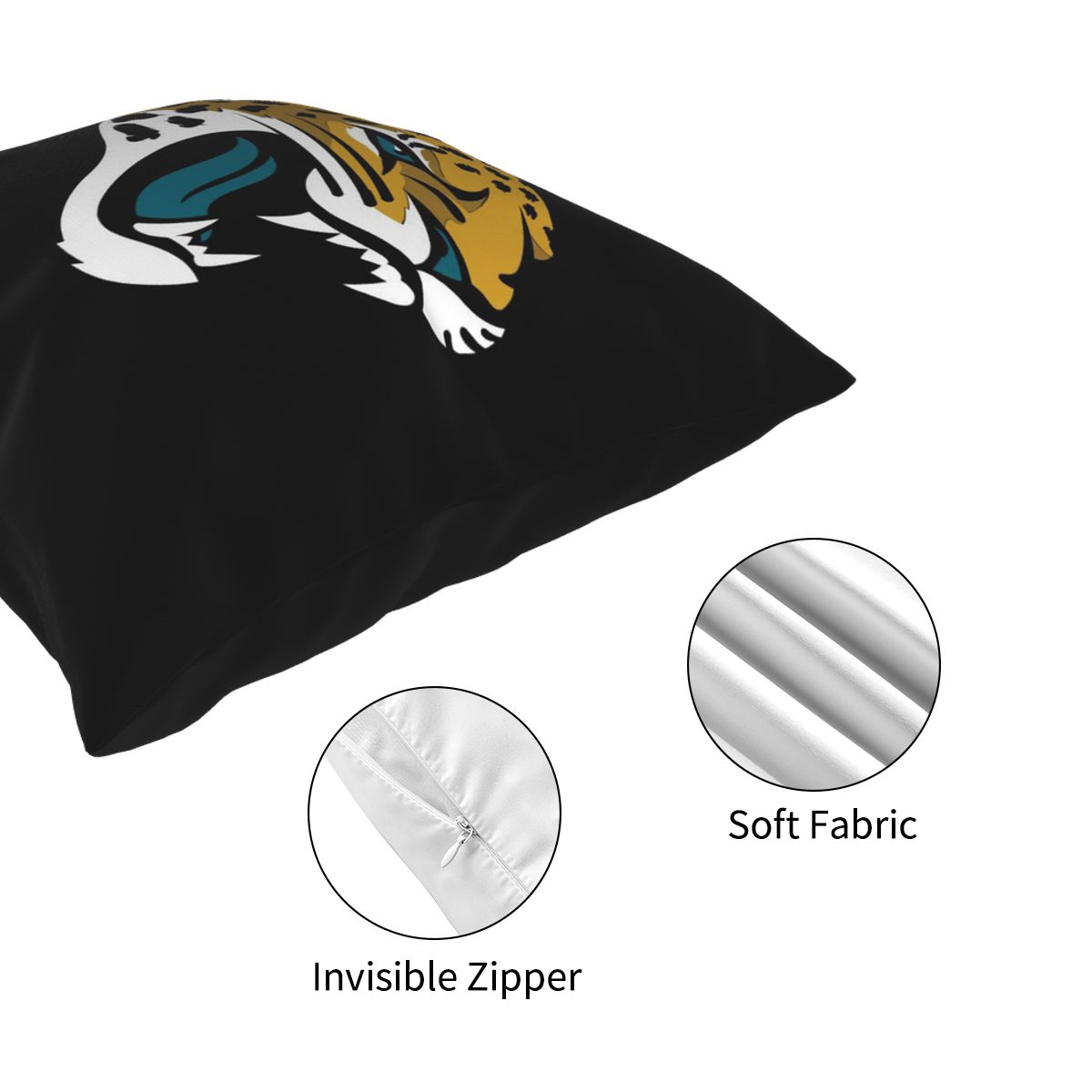 Custom Decorative Football Pillow Case Jacksonville Jaguars Black Pillowcase Personalized Throw Pillow Covers