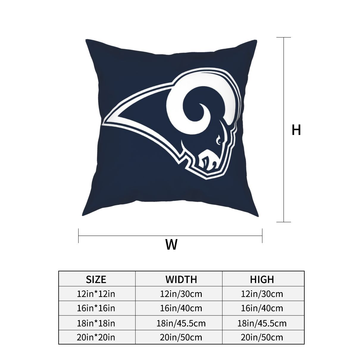 Custom Decorative Football Pillow Case Los Angeles Rams Navy Pillowcase Personalized Throw Pillow Covers
