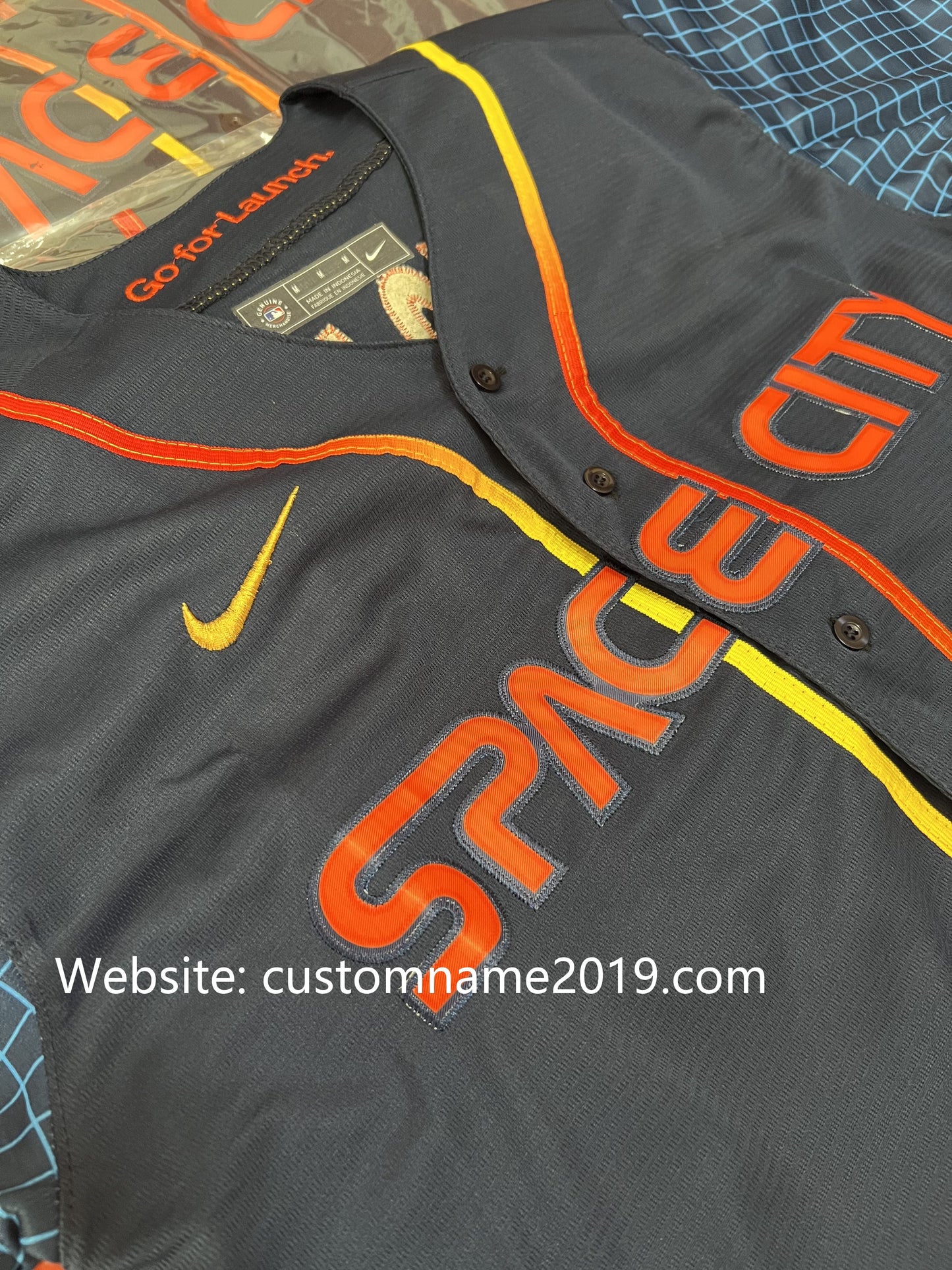 Custom Baseball Jerseys New Houston Astros Navy Stitched 2022 Space City Connect Jerseys