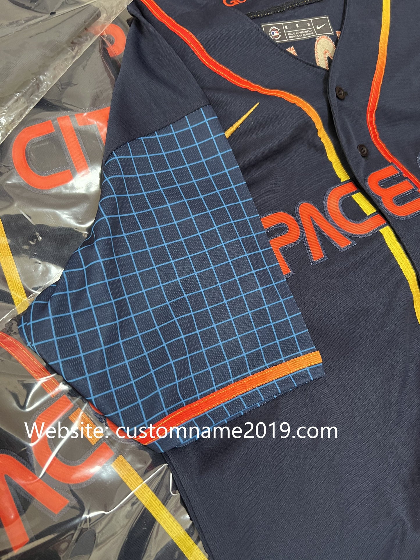 Custom Baseball Jerseys New Houston Astros Navy Stitched 2022 Space City Connect Jerseys