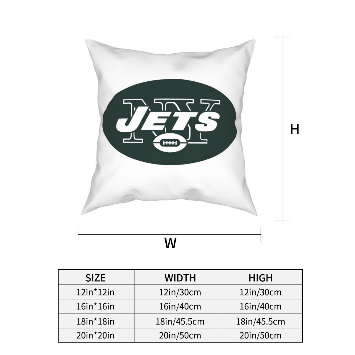 Custom Decorative Football Pillow Case New York Jets White Pillowcase Personalized Throw Pillow Covers