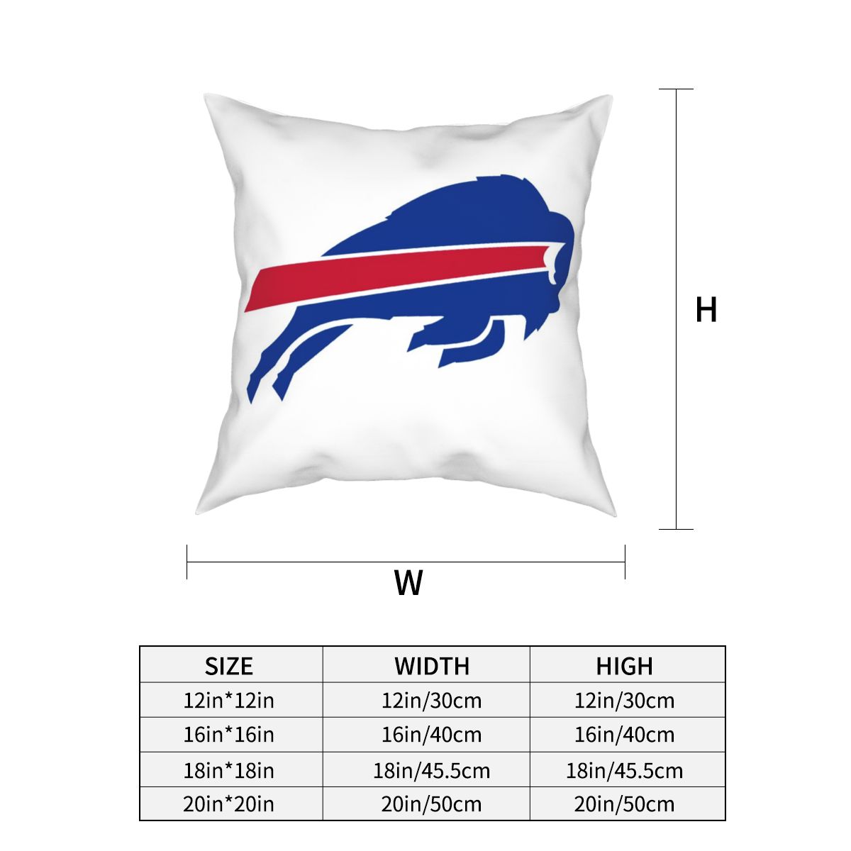 Custom Decorative Football Pillow Case Buffalo Bills White Pillowcase Personalized Throw Pillow Covers