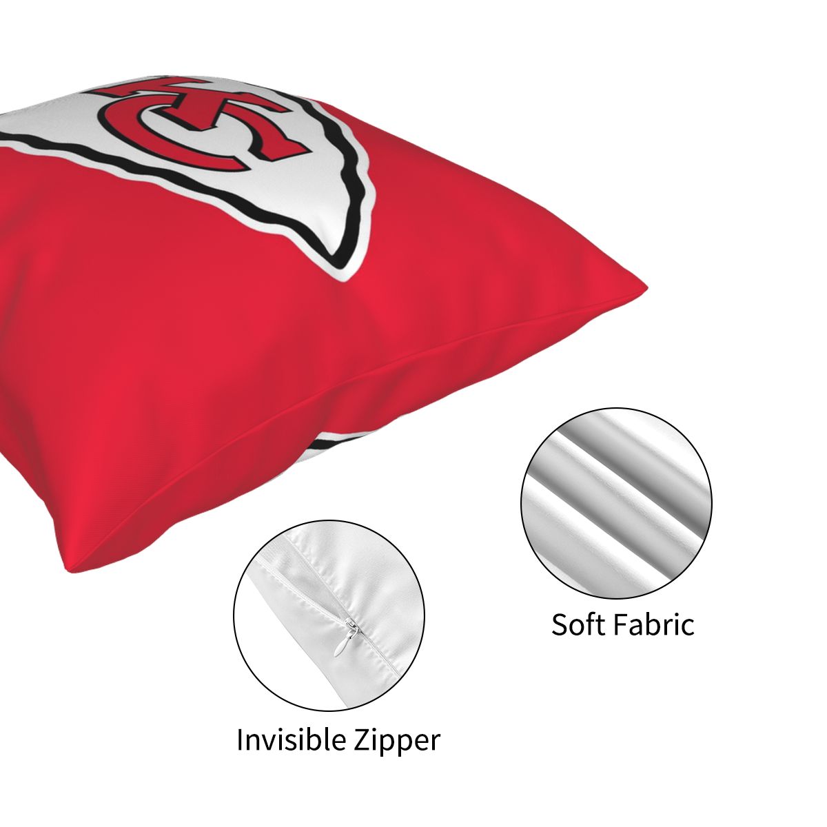 Custom Decorative Football Pillow Case Kansas City Chiefs Red Pillowcase Personalized Throw Pillow Covers